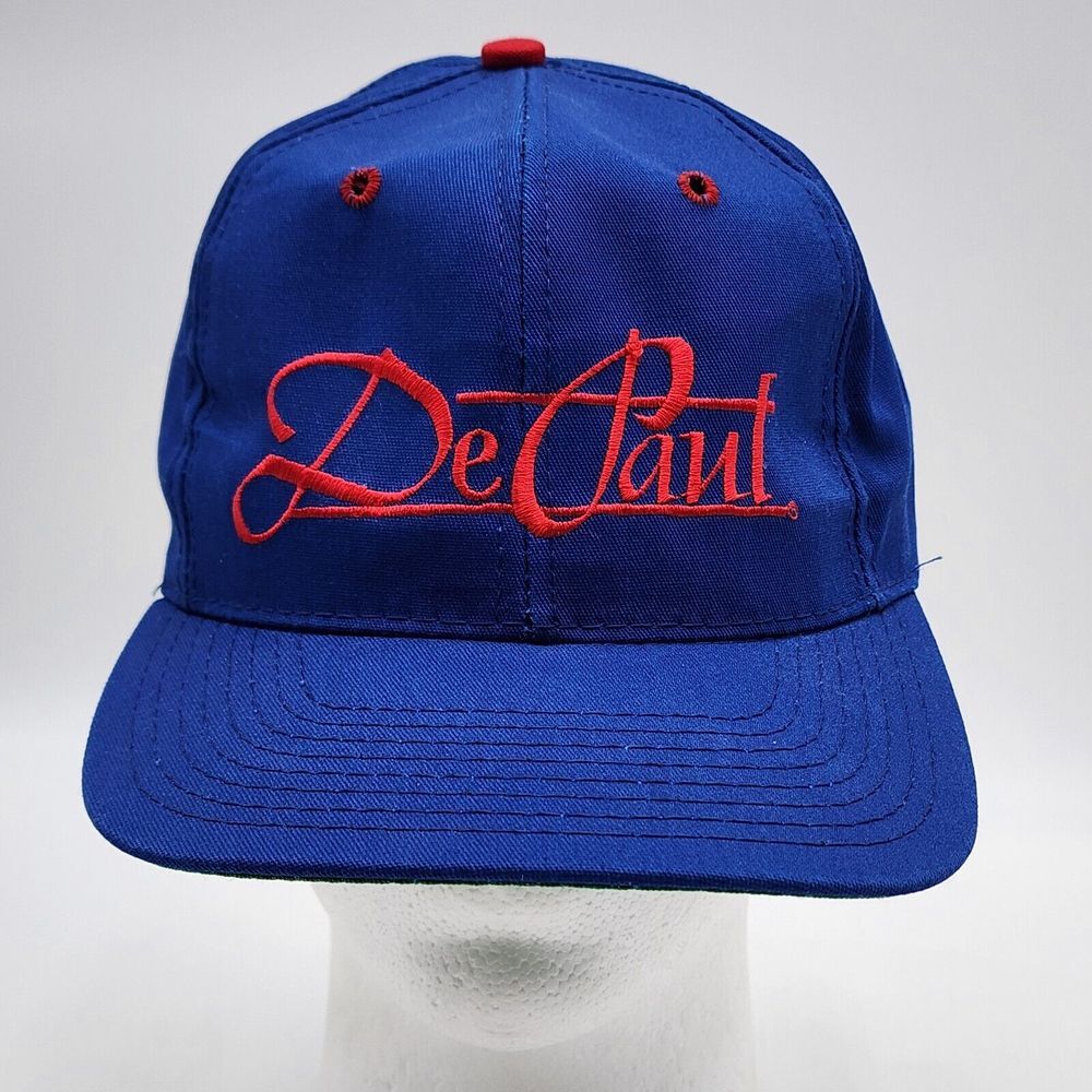 Vintage DePaul Blue Demons Logo Chicago University Hat Cap Made In USA RARE